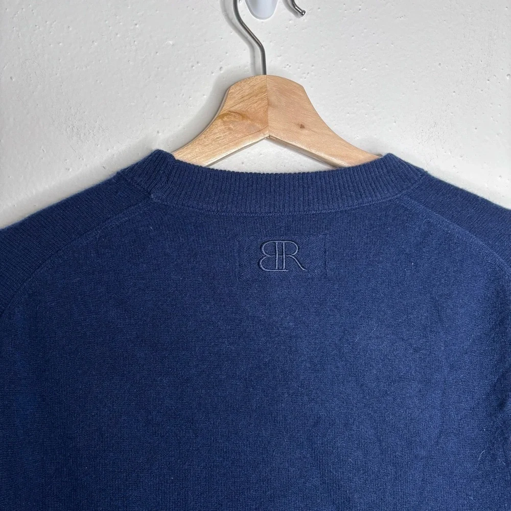 Banana Republic 100% Cashmere Crewneck Sweater Preppy Navy Size M EUC